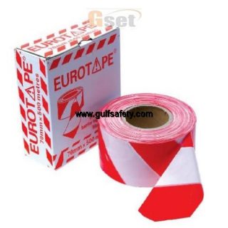 Supplier of Eurotape Red And White Warning Tape 3 Inch X 500 Meter in UAE