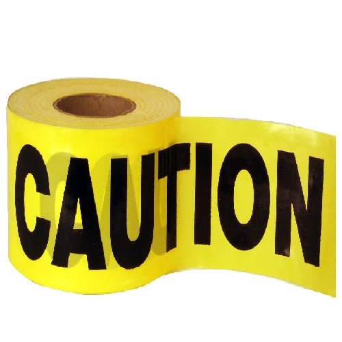 Supplier of Yellow and Black Caution Barricade Tape 3 Inch X 100 Meter in UAE