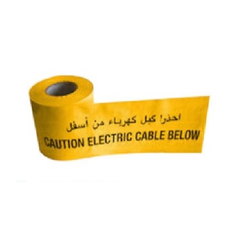 Supplier of Caution Electric Cable Below Warning Tape 12 Inch X 300 Meter in UAE