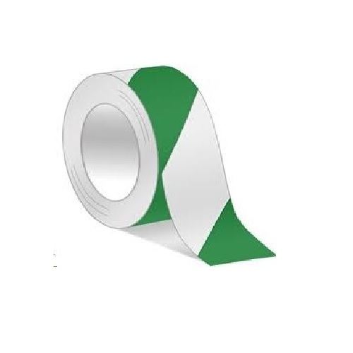 Supplier of Green And White Warning Tape 75mm X 500 Meters in UAE