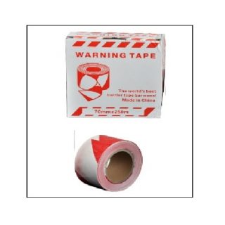 Supplier of Red and White Warning Tape 70mm X 250 Meters in UAE
