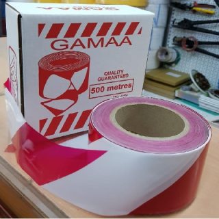 Supplier of Red and White Warning Tape 75mm X 250 Meters in UAE